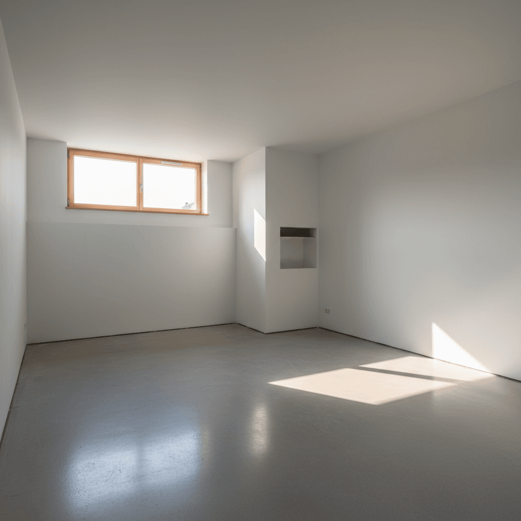 Clean empty basement after a renovation clean-out
